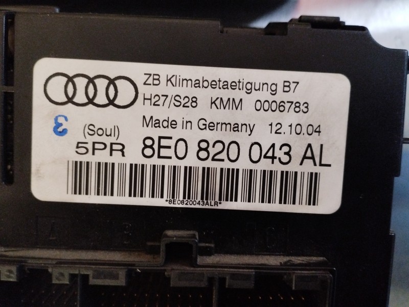 commande de climatisation Audi A4 b6